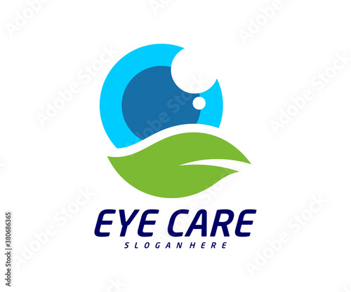 Eye leaf logo design vector template, Creative eye logo concept, Icon symbol, Illustration