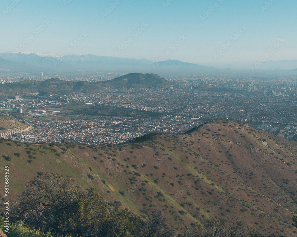 Obraz premium aerial view of the city Santiago Chile