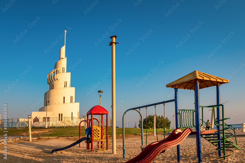 Fototapeta premium Wonderful morning view near Marjan island in Dammam Corniche -Saudi Arabia.