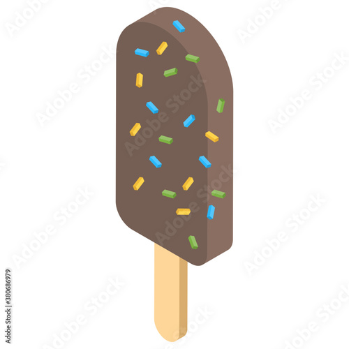 
Summer lolly, popsicle isometric icon design 
