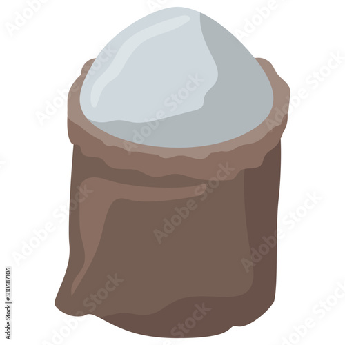 
Isometric vector design of flour sack
