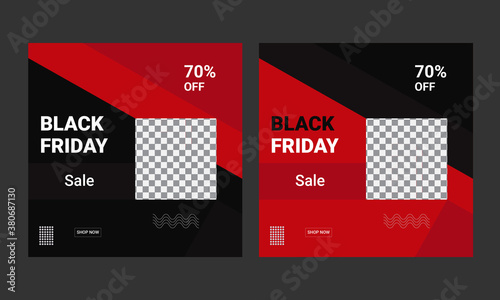 Black Friday sale banner. Social media vector illustration template for website and mobile website development, email and newsletter design, marketing material.