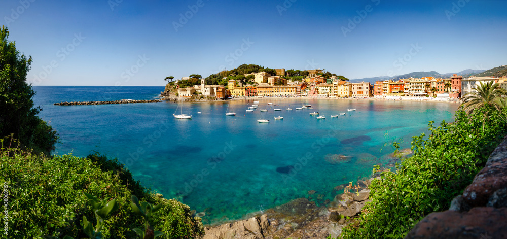 View of Spiaggia Baia del Silenzio - Liguria, Italy
