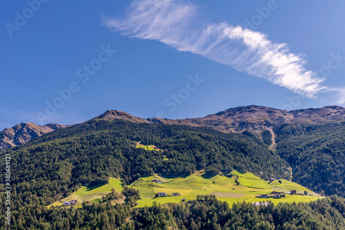 Beautiful panorama of the mountains around Mazia, Malles Venosta, South Tyrol, Italy, in the summer season photo