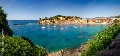 Fototapeta Naklejka Na Ścianę i Meble -  View of Spiaggia Baia del Silenzio - Liguria, Italy
