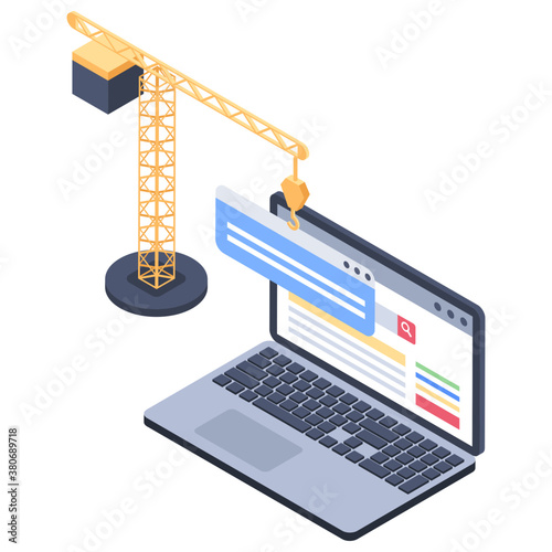 
Isometric icon, website building 
