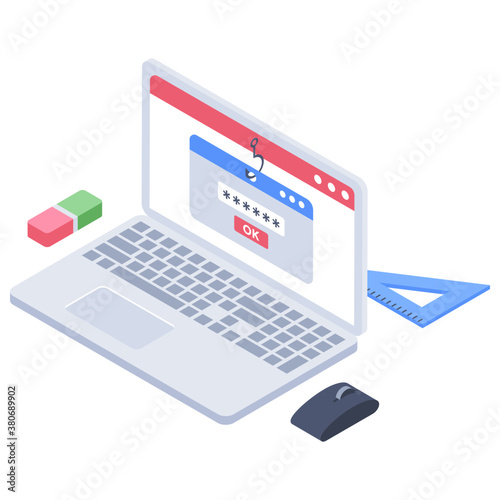 
Isometric icon of phishing
