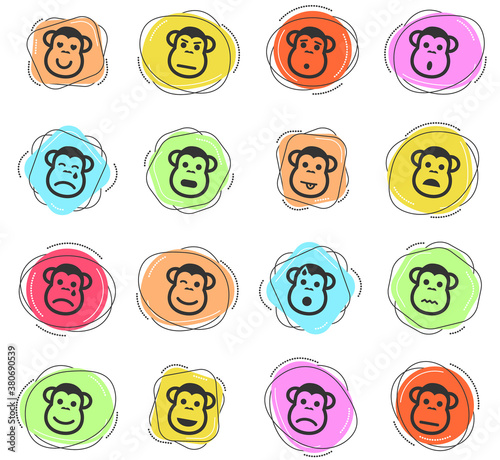 Monkey emotions simply icons