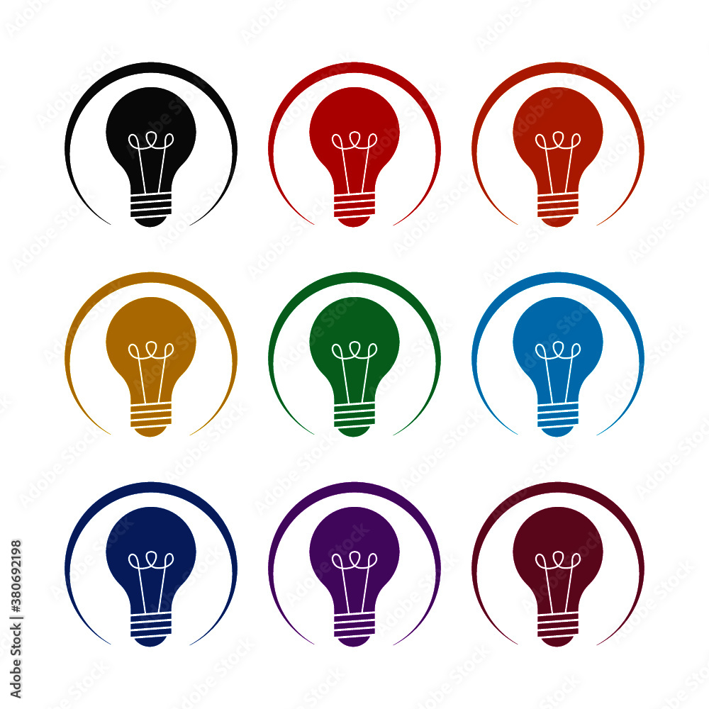 Light bulb icon, color set