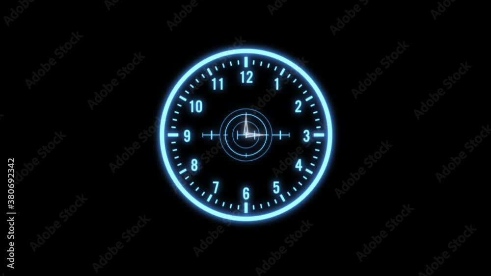 Animated HUD object in shape of watch with several geometrical shapes animated trough time and space. Animated HUD object in shape of watch with several geometrical shapes animated trough time and space.