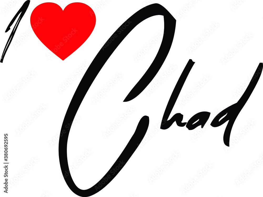 I Love Chad Country Name Handwritten Calligraphy Black Color Text
on White Background I Love Chad Country Name Handwritten Calligraphy Black Color Text
on White Background