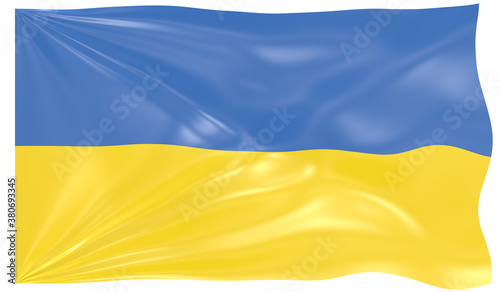 3d Illustration of a Waving Flag of Ukraine