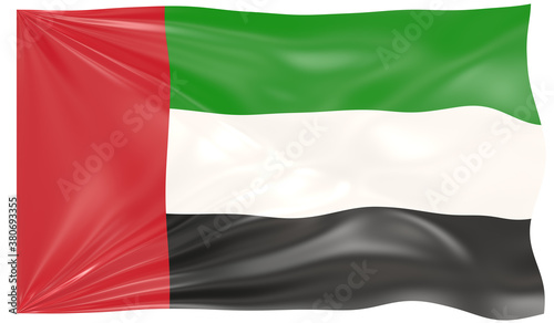 3d Illustration of a Waving Flag of United Arab Emirates