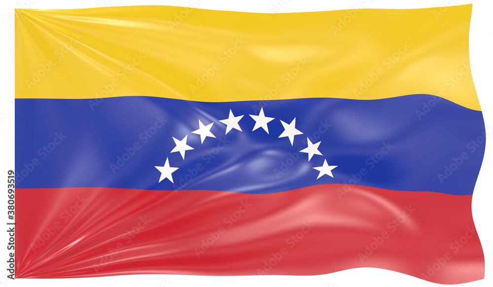 3d Illustration of a Waving Flag of Venezuela
