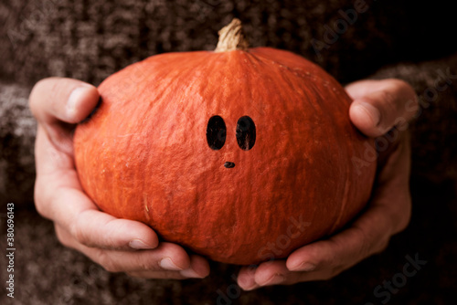 scared pumpkin photo