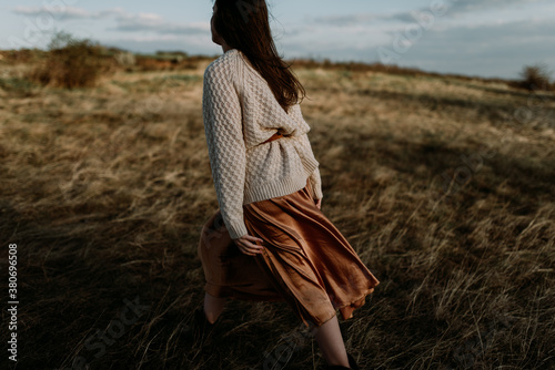 Young woman in the field photo