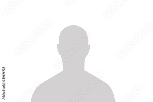 Silhouette of an adult young anonymous man on a white background photo