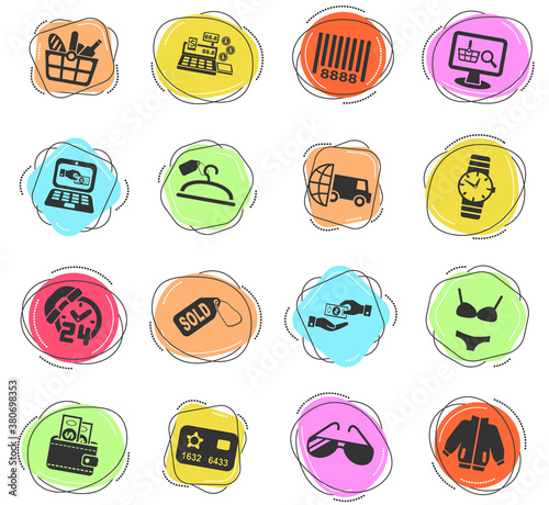 shopping and e-commerce icon set