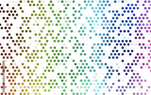 Light Multicolor  Rainbow vector background with hexagons. Abstract illustration with colorful hexagons. Pattern for ads  leaflets.