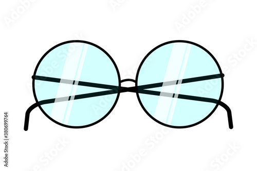 Round eyeglasses icon isolated on white background.  Harry Potter glasses vector icon. Round glasses, medical glasses, sunglasses