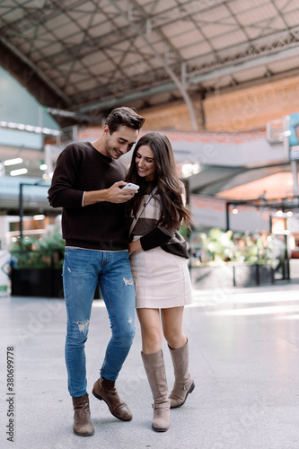 A couple having fun in the street