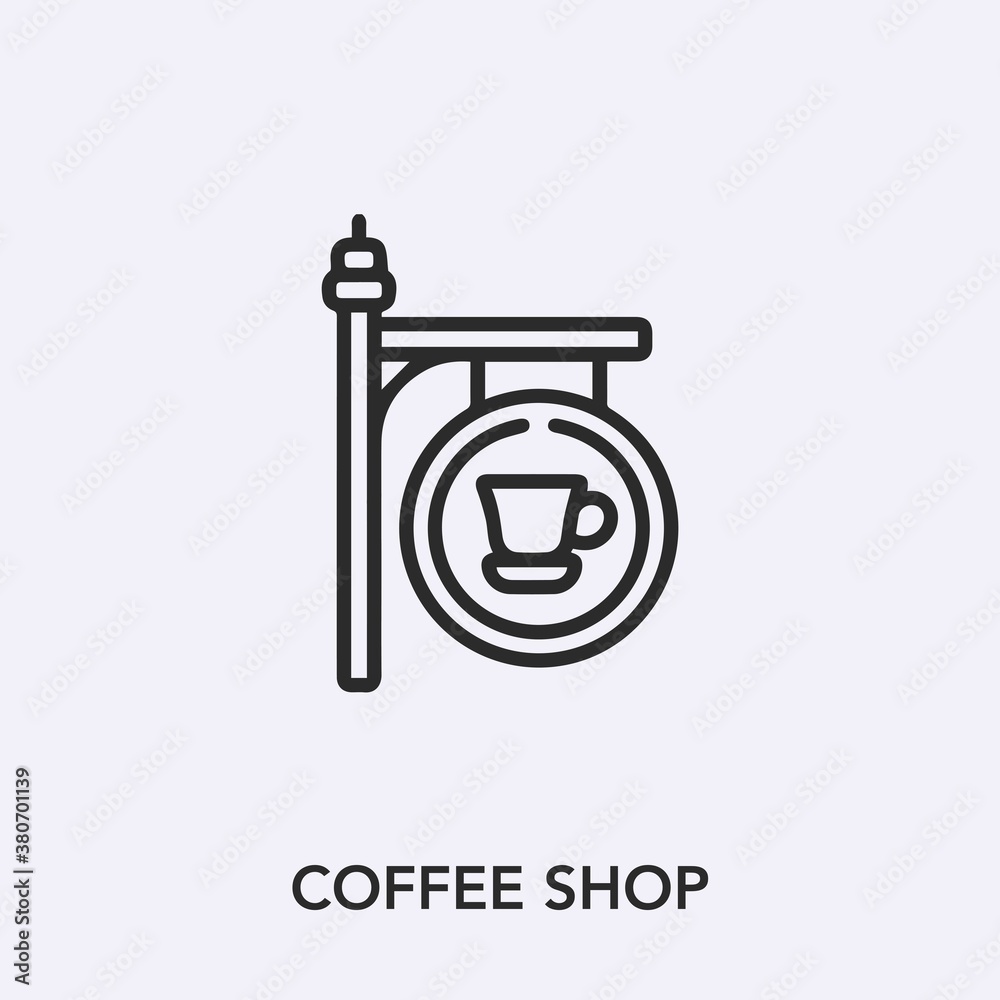 coffee shop icon vector. Linear style sign for mobile concept and web design. coffee shop symbol illustration. Pixel vector graphics - Vector.	