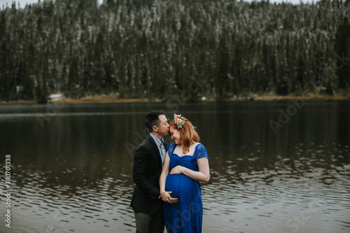 Loving Couple Expecting Their First Baby photo