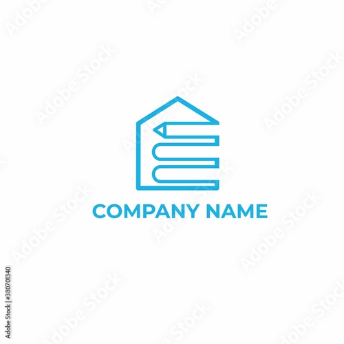 Logo design template for education, house, book