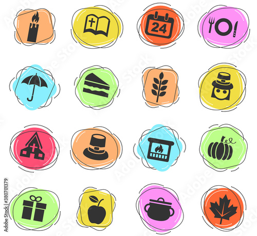 thanksgiving day icon set