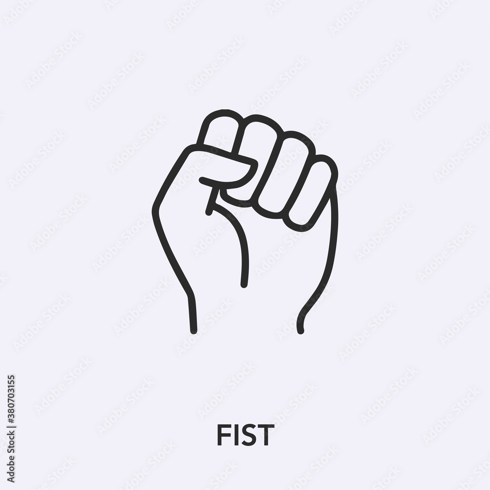 fist icon vector. Linear style sign for mobile concept and web design. fist symbol illustration. Pixel vector graphics - Vector. fist icon vector. Linear style sign for mobile concept and web design. fist symbol illustration. Pixel vector graphics - Vector.