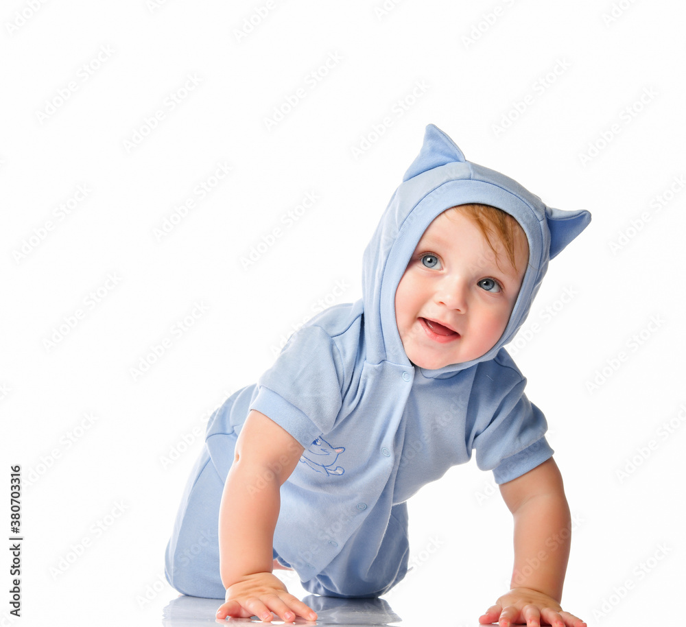 Portrait of a cute baby with beautiful blue eyes on a white background. Portrait of a cute baby with beautiful blue eyes on a white background.