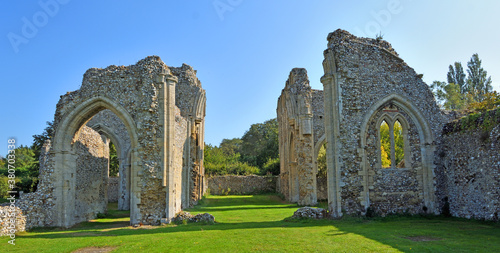 Canvastavla The ruins of Creake Abbey North Norfolk England.