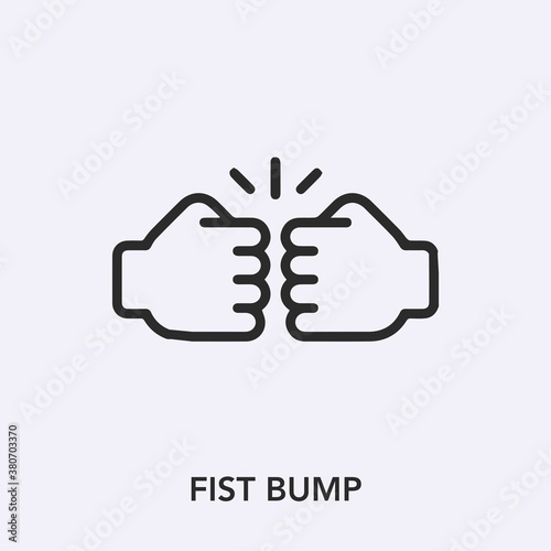 fist bump icon vector. Linear style sign for mobile concept and web design. fist bump symbol illustration. Pixel vector graphics - Vector. 