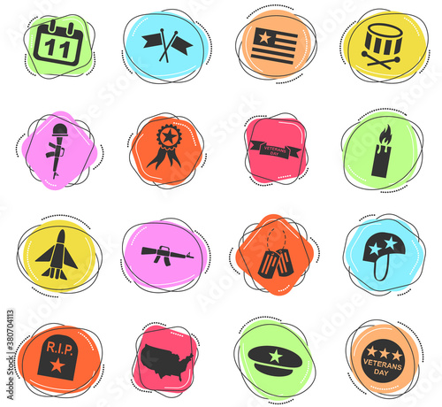 veterans day icon set