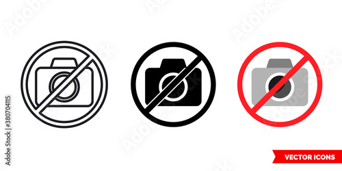 No photo available icon of 3 types color, black and white, outline. Isolated vector sign symbol.