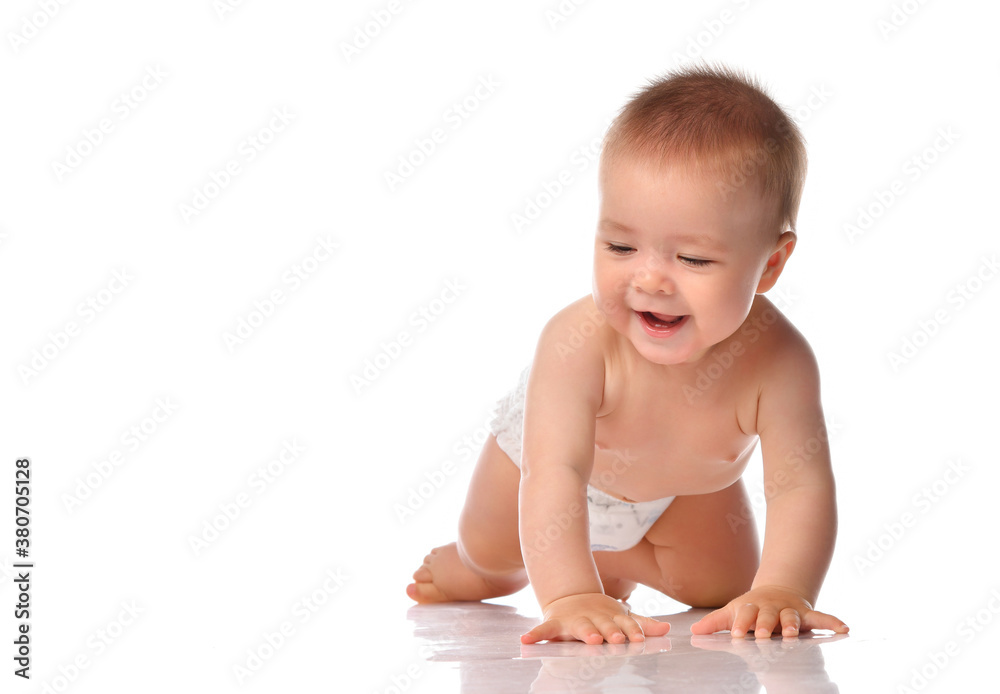 portrait of happy crawling baby boy portrait of happy crawling baby boy