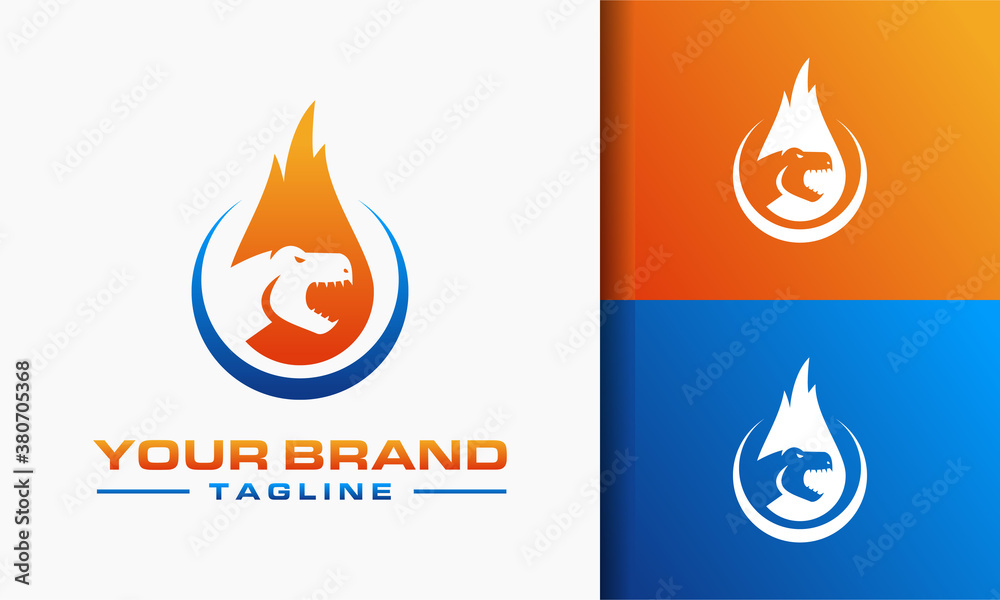 dinosaur flame logo