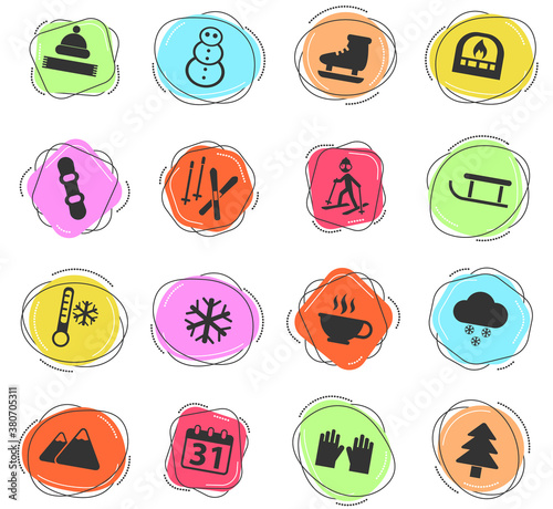 winter icon set