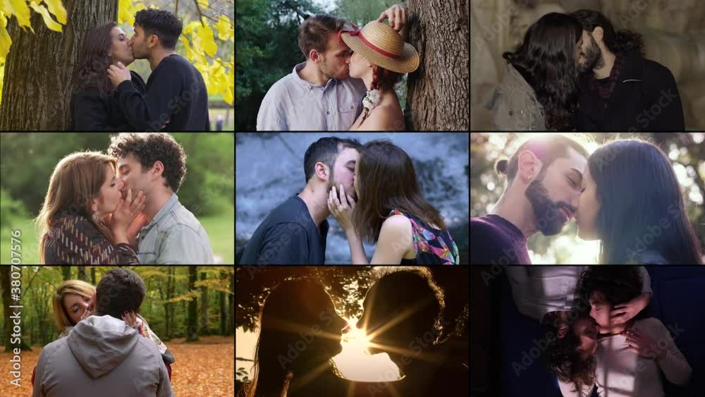 attraction, love - young couple in love kissing passionately