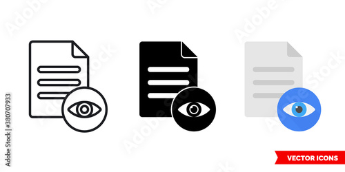 Preview icon of 3 types color, black and white, outline. Isolated vector sign symbol.