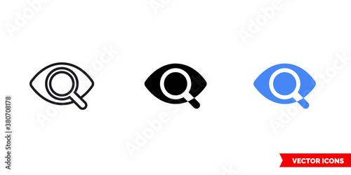 Preview icon of 3 types color, black and white, outline. Isolated vector sign symbol.