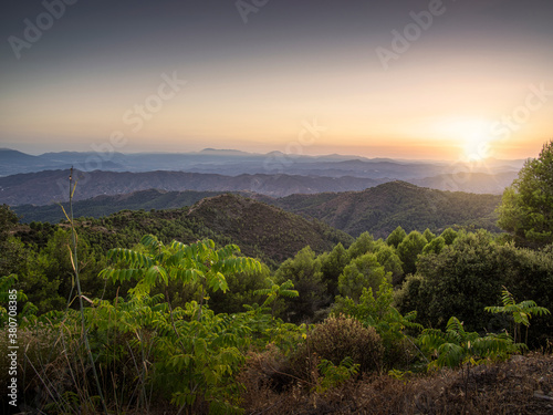 Take at dusk of the vegetation and reliefs in the natural park of the mountains of Malaga. © Paolo Corazza