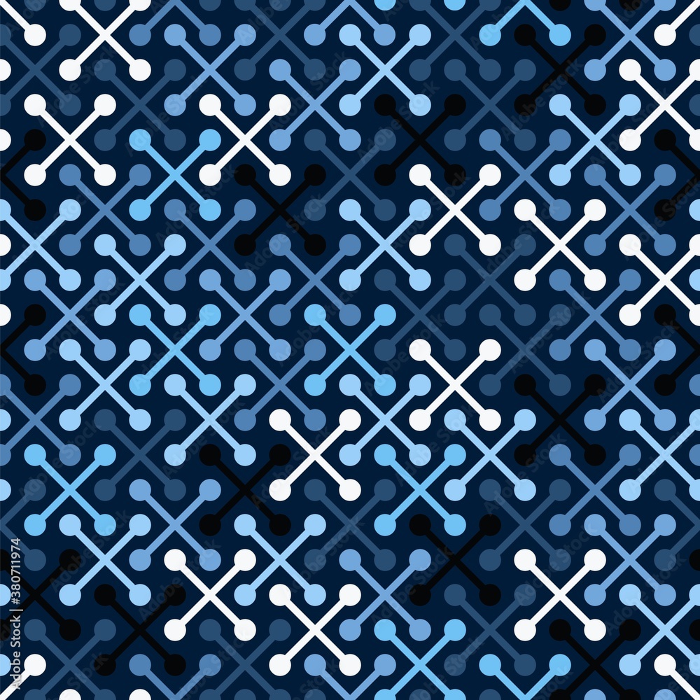Vector geometric seamless pattern with simple cross shapes silhouettes Vector geometric seamless pattern with simple cross shapes silhouettes