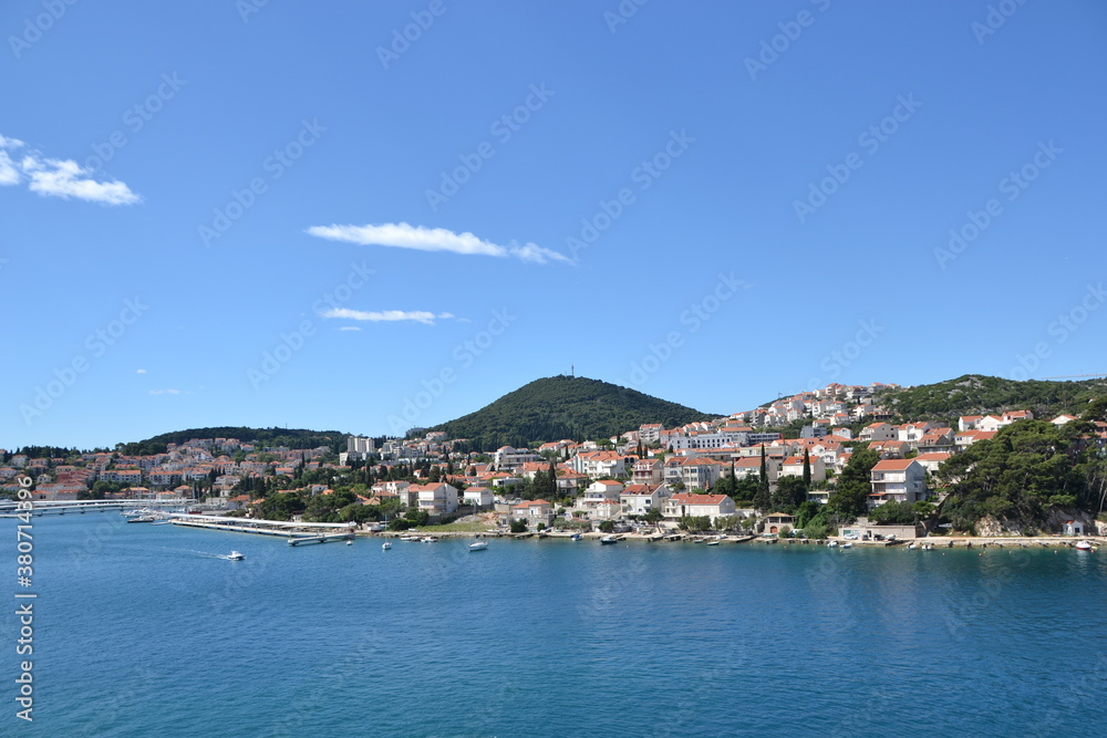 Landscape view of a beautiful coastline in Dubrovnik, Croatia