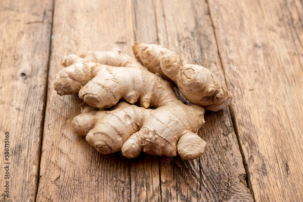 Healthy ginger root close up