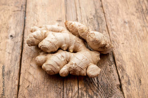 Healthy ginger root close up