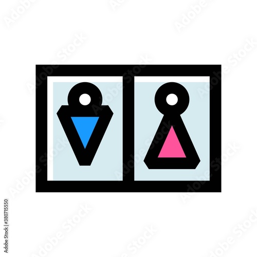 bath room or toilet related toilet gender male and female sign vector with editable stroke,