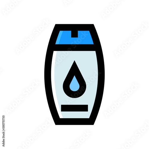 bath room or toilet related hair shampoo bottle vector with editable stroke,