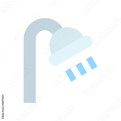 bath room or toilet related shower pouring water vector in flat style,