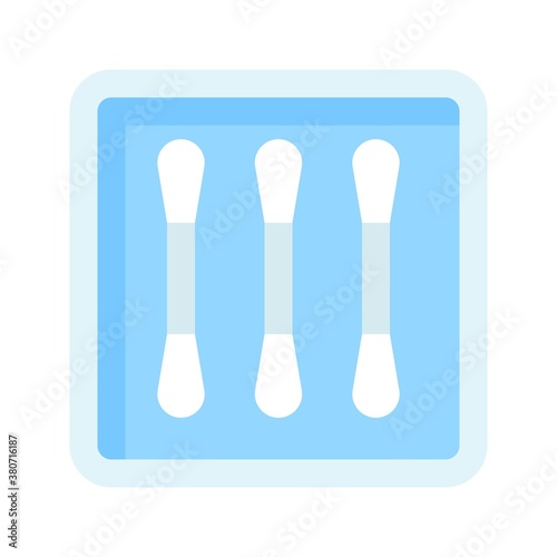 bath room or toilet related cotton swabs in box vector in flat style,